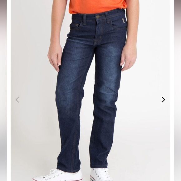 U. S.POLO ASSN. Boys straight twill pant 5 pocket Jeans Black SZ 5 NWT - Picture 1 of 6